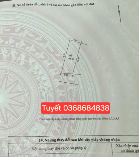 Bán đất 77m² ngang 5m giá 6.5 tỷ Xã Phúc Thịnh