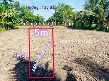Bán đất 148m² ngang 5m giá 280 triệu Xã Cái Ngang