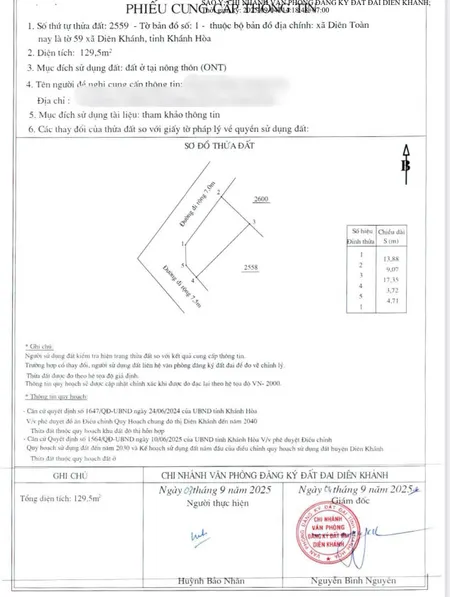 DT45 Bán đất tặng nhà cấp 4 góc 2 mặt tiền đường oto TĐC Diên Toàn - Diên Khánh