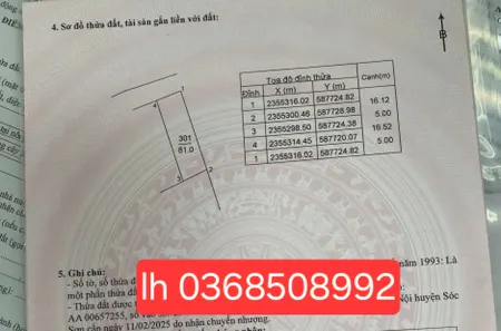 Bán đất 81m² ngang 5m giá 1.8 tỷ Xã Sóc Sơn