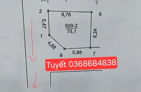 Bán đất 75.1m² ngang 5.5m giá 5.15 tỷ Xã Quang Minh