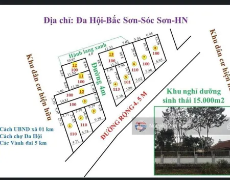 Bán đất 100m2 tại xã bắc sơn, sóc sơn, hà nội, giá 950 triệu