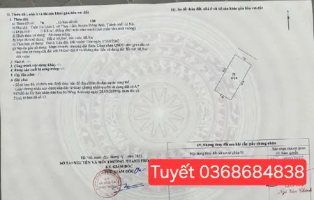 Bán đất 118.8m² ngang 7.5m giá 7.1 tỷ Xã Thư Lâm