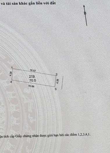 Bán đất 70m² ngang 4.38m Xã Đông Anh