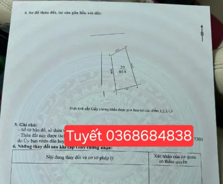 Bán đất 90.5m² ngang 6m giá 12.9 tỷ Xã Vĩnh Thanh