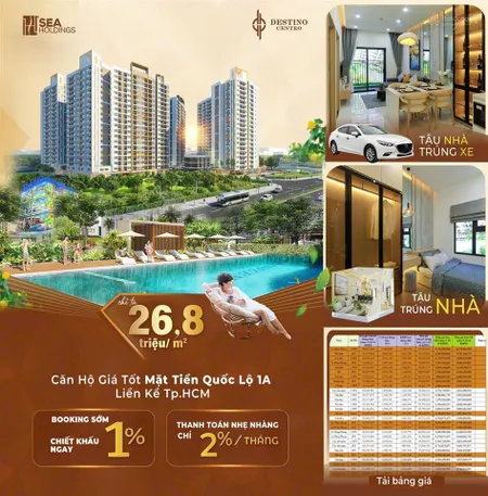Bán cc tại destino centro, 1,3 tỷ, 50m2, 2pn, 2wc. 0973 013 ***