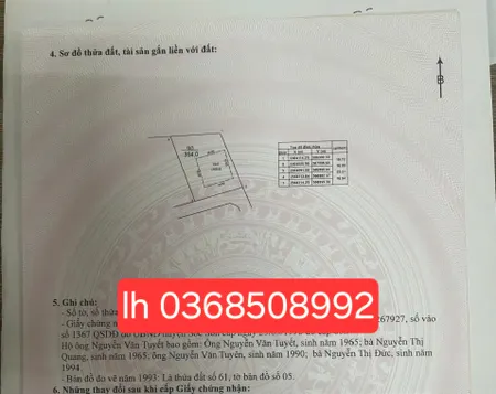 Bán đất 354m² ngang 16,8m giá 2.1 tỷ Xã Trung Giã