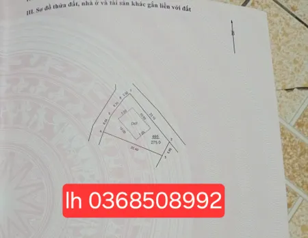 Bán đất 275m² ngang 23,1m giá 1.51 tỷ Xã Trung Giã