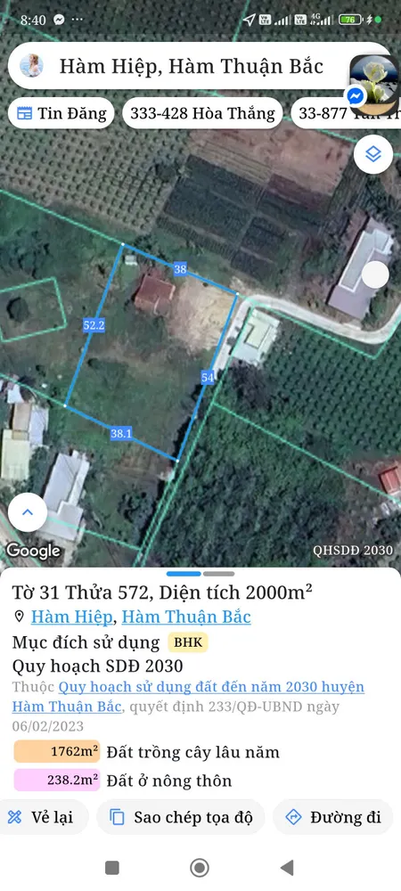 Bán đất 2000m² giá 1.3 tỷ Phường Bình Thuận