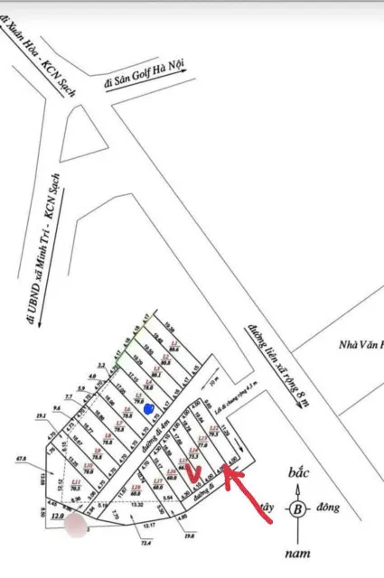 Bán đất 77m² ngang 4m giá 1.55 tỷ Xã Kim Anh
