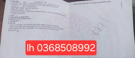 Bán đất 60m² ngang 5m giá 1.6 tỷ Xã Kim Anh