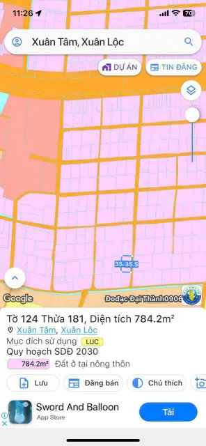 BÁN 2 LÔ Đất - VỊ TRÍ TẠI : Xuân tâm - Xuân Hưng nay thuộc Xuân hòa -ĐỒNG NAI