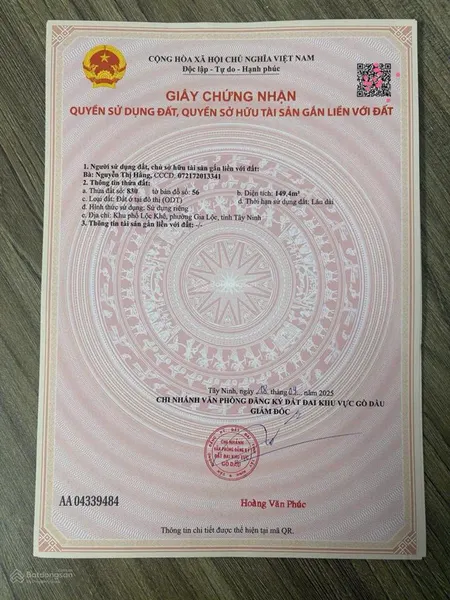 Chủ ngộp cần bán lô đất 1 sẹc hương lộ 2, gia lộc, dt 149m2, giá 850tr, sổ hồng riêng