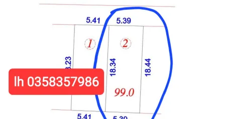 Bán đất 99m² ngang 5.39m giá 2.04 tỷ Xã Đa Phúc