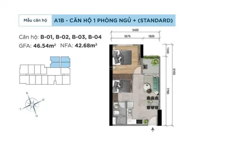Bán căn căn 1 pn toàn mika b.02 khải hoàn prime, giá đã bao gồm thuế phí. 2,6 tỷ