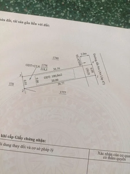 Bán đất đối diện cụm công nghiệp An Lập Dầu Tiếng 6x36m giá 950 triệu