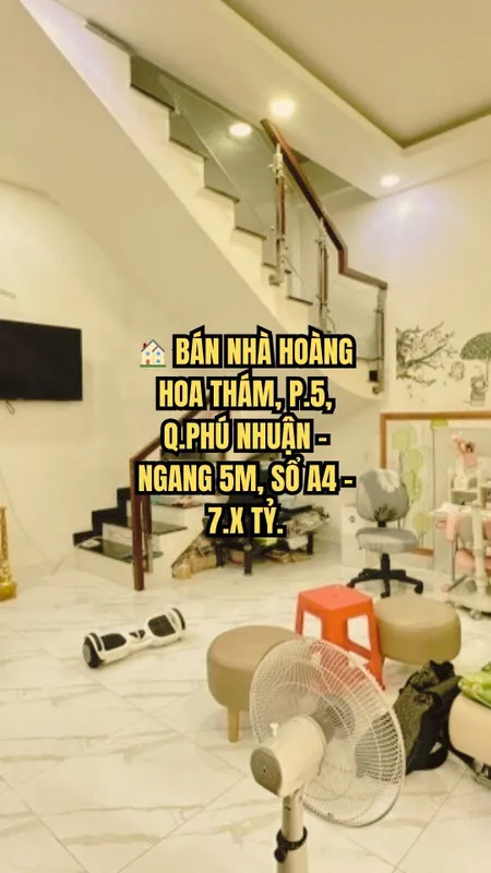 🏠 BÁN NHÀ HOÀNG HOA THÁM, P.5, Q.PHÚ NHUẬN - NGANG 5M, SỔ A4 - 7.X TỶ.