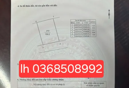 Bán đất 100m² ngang 8,52m giá 2.1 tỷ Xã Kim Anh