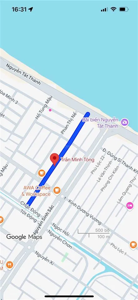 Bán đất mặt tiền 7m5 trần minh tông trục thông biển, dt 5x21m, giá 8ty50 tl