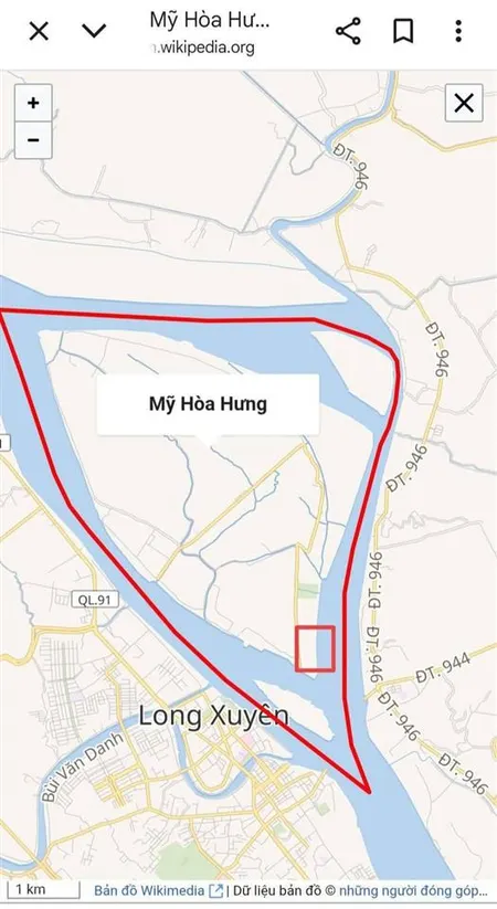 Bán 28công đất 2mặt tiền sông hậu tại đầu voi xã mỹ hòa hưng, tp long xuyên, an giang