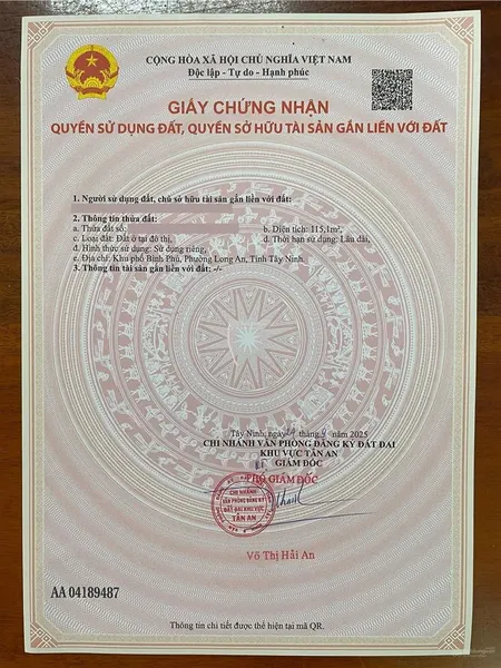 Bán đất mt nguyễn quang đại, p. 5, dt 5x23,1m odt, đường 9m, sát ngã ba, sổ hồng riêng