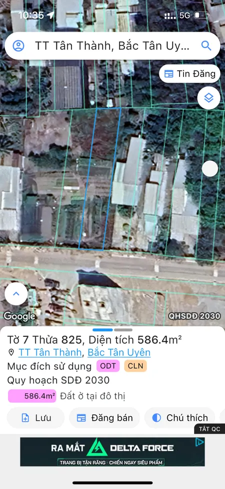 Bán đất 576m² ngang 10m giá 3.2 tỷ Xã Bắc Tân Uyên