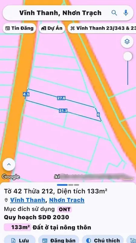 Bán đất hùng vương, nhơn trạch. full thổ cư, diện tích siêu đẹp, phong thủy tốt, 0907 353 ***