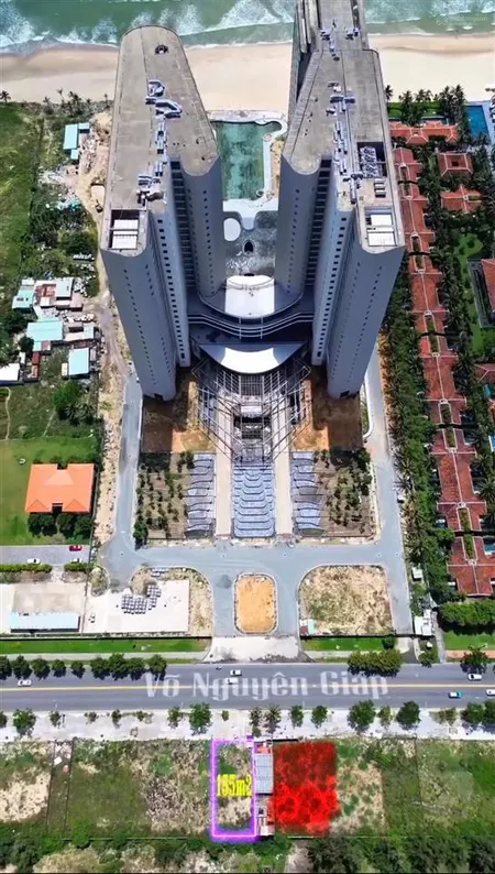 Bán lô đất mặt võ nguyên giáp đầu tư, đối diện ariyana, 155m2 ngang 6 chỉ nhỉnh 22 tỷ