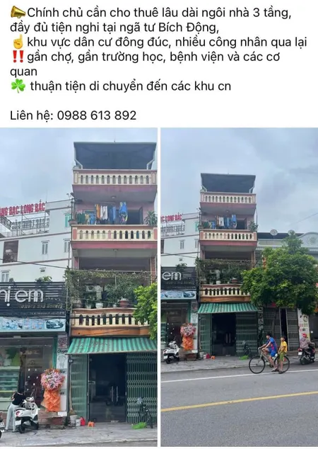 Cho thuê nhà mặt đường Hoàng Hoa Thám - Ngã tư Bích động