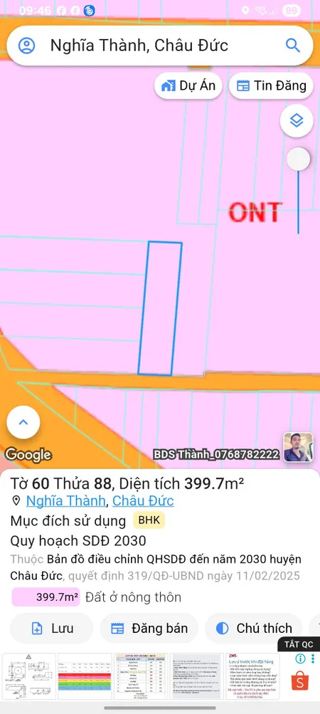 Diện tích 400m2 10×40 vị trí tiện ích cho các hoạt động kinh doanh gần trường tiểu học cơ sở 2 gần kcn