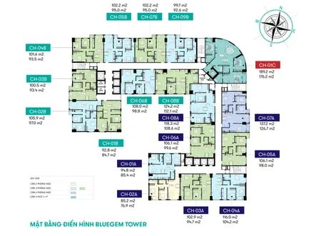 Cần bán căn hộ cao cấp dự án Bluegem Tower 3PN 97m2 giá chỉ từ 7 tỷ - Thanh Trì - Sổ hồng vĩnh viễn