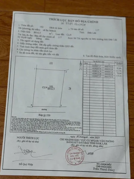 Bán đất 8916.5m² ngang 76m măt đườngm giá 4.2 tỷ Xã Ea M’Droh