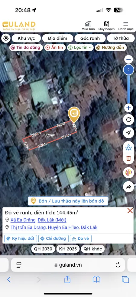 Bán đất 144.5m² giá 310 triệu Xã Ea Drăng