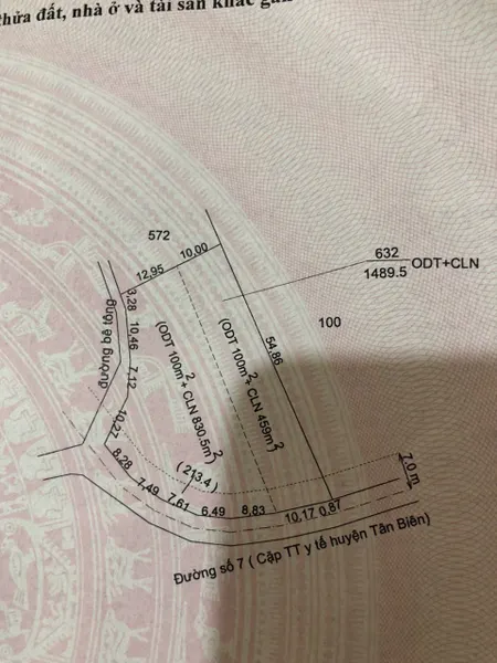 Bán đất 1386.9m² ngang 54m giá 3 tỷ Xã Tân Biên