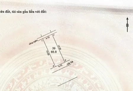 Bán đất 65.8m² ngang 4.70m Xã Thư Lâm