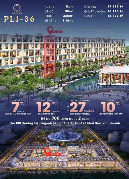 Bán và cho thuê shophouse để kinh doanh dự án masterise tại đường đỗ mười, thuỷ nguyên, hải phòng