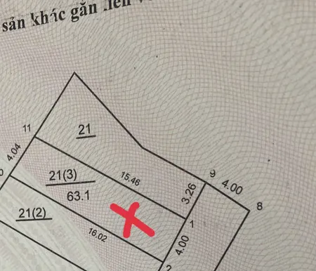 Bán đất 63.1m² ngang 4m Xã Thiên Lộc