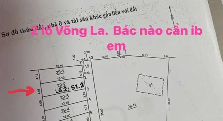 Bán đất 51.2m² ngang 3.73m Xã Thiên Lộc