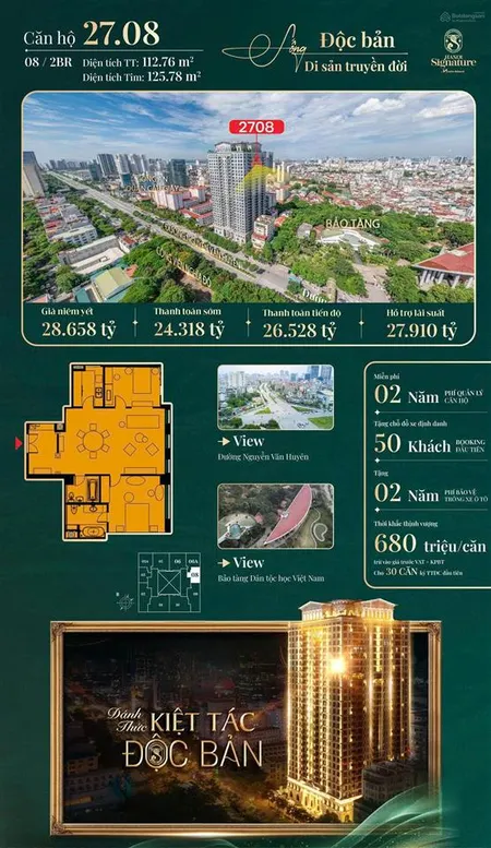 Chuyển nhượng căn hộ 3 phòng ngủ giá rẻ tại hà nội signature, view công viên và hồ giá chỉ 159tr/m2