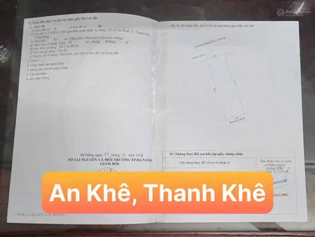 Bán đất mt đặng phúc thông lên nhà số 12 thanh khê