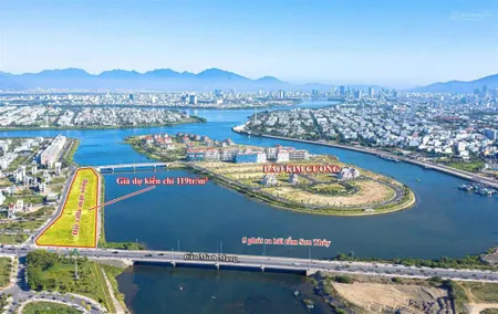 Đất nền biệt thự mặt sông 2 mặt tiền đường trước sau đối diện đảo kim cương sunneva