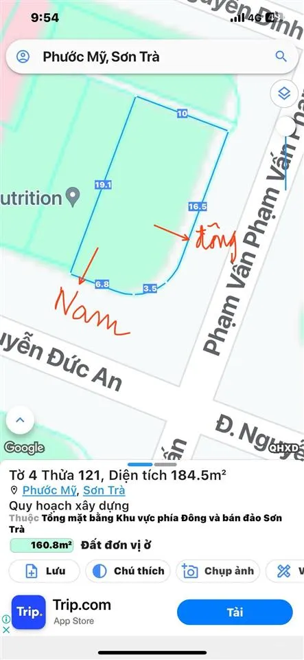 Bán nhanh lô góc 2 mặt tiền đường nguyễn đức an và phạm vấn