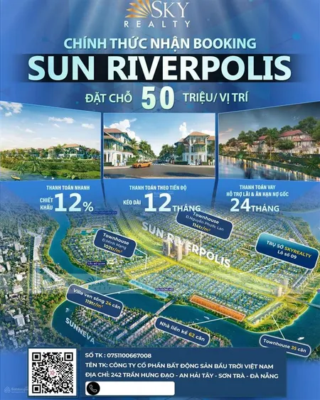 Sun group mở bán đất mặt tiền trục nguyễn phước lan nối dài giá mua ngay đợt đầu từ cđt
