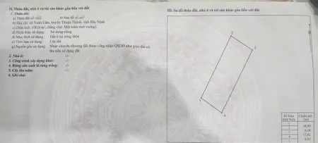 Bán đất thổ cư tại xã xuân lâm, 2,49 tỷ, 100m2, hàng hiếm, mt 6m, sát thcs xuân lâm, sổ đỏ đầy đủ