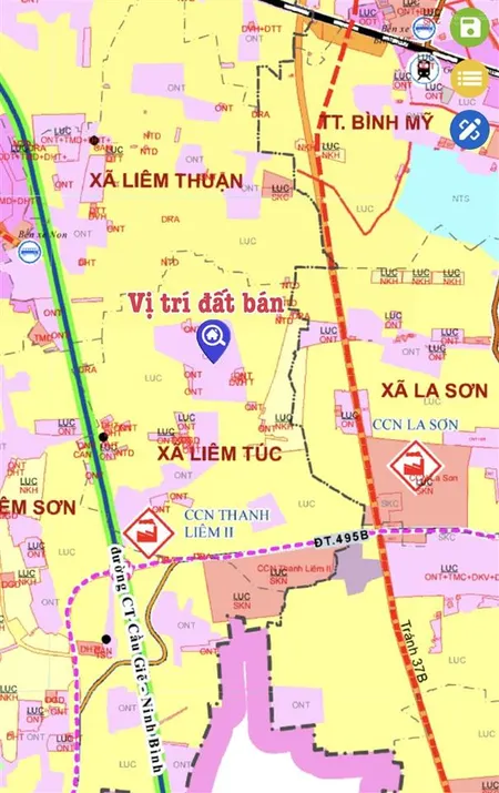 Cần bán mảnh đất 364 m2 , mặt tiền 13,6 m gần 2 ccn thanh liêm !