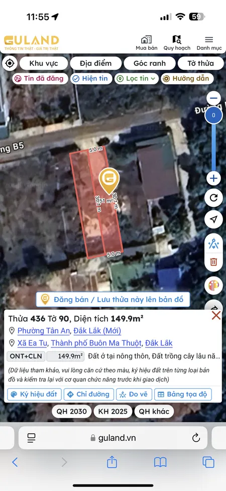Bán đất 149.9m² giá 1.4 tỷ Phường Tân An
