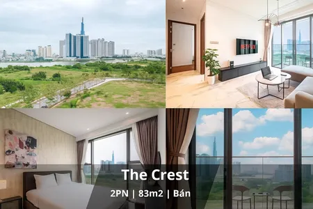 Bán căn hộ The Crest Metropole Thủ Thiêm 2PN 83m² full nội thất – View sông Sài Gòn, Landmark 81 – Giá 21.5 tỷ