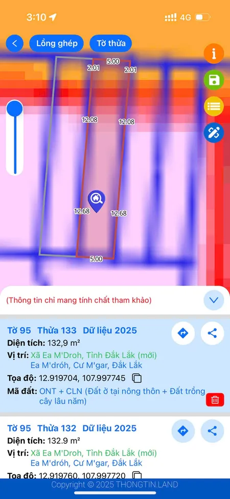 Bán đất 132m² giá 320 triệu Xã Ea M’Droh