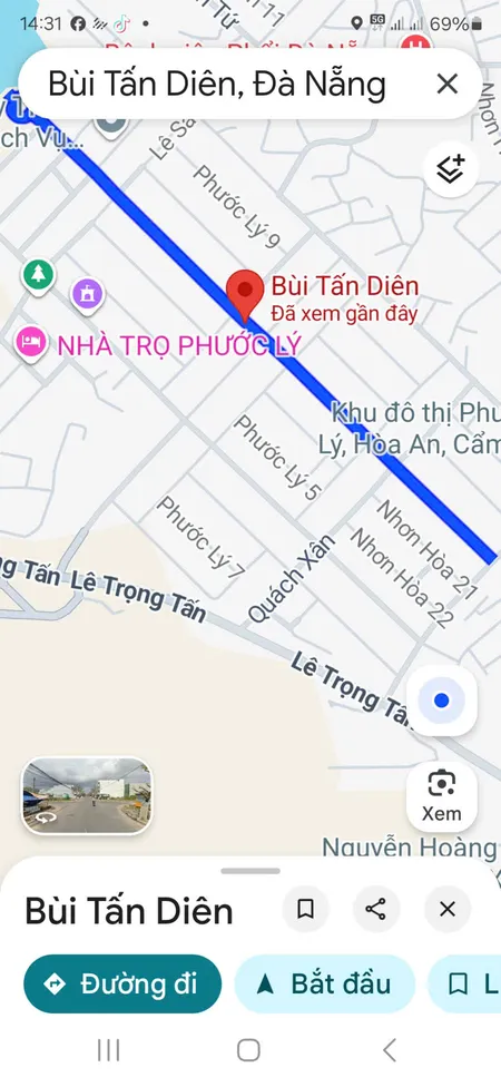 Bán  lô đất 4 lô liền kề BÙI TẤN DIÊN   Cẩm Lệ, Đà Nẵng 
Đường 10.5m.lề 5m
DTĐ: 420m2 ngang 20m dài 21m