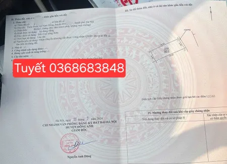 Bán đất 80m² ngang 5.45m giá 7.3 tỷ Xã Phúc Thịnh